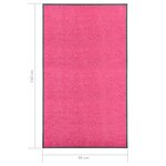 Vidaxl paillasson lavable rose 90x150 cm