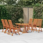 vidaXL Chaises de jardin pliables 6 Pièces Bois d'eucalyptus massif