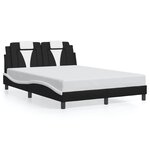 vidaXL Cadre de lit avec LED sans matelas noir et blanc 140x200 cm