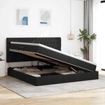 vidaXL Lit avec des lumières à LED Noir 200 x 200 cm tissu