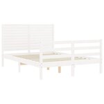 vidaXL Cadre de lit sans matelas blanc 140x200 cm bois massif