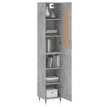 vidaXL Buffet haut Gris béton 34 5x34x180 cm Bois d'ingénierie
