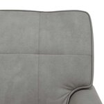 vidaXL Chaise longue avec coussin Gris clair 91 x 157 x 91 cm Velours
