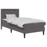 vidaXL Cadre de lit avec matelas Gris 90 x 200 cm Simili cuir