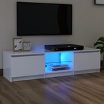 vidaXL Meuble TV avec lumières LED blanc 140x40x35 5 cm