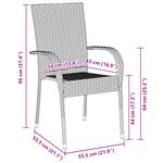 vidaXL Ensemble de Salle à Manger de Jardin de 7 Pièces Gris Poly Rattan