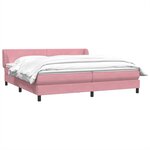 vidaXL Sommier à lattes de lit avec matelas rose 180x220 cm velours