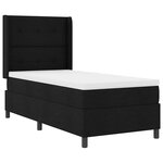 vidaXL Lit à ressorts avec matelas et LED noir 100 x 200 cm en tissu