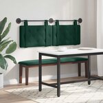 vidaXL Tête de lit suspendue Avec lumière LED Vert foncé Velours