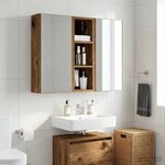 vidaXL Armoire murale de salle de bain Bois ancien 20 x 16 x 62 5 cm