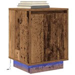 VidaXL Table de chevet avec lumières LED vieux bois 38x34x50 cm