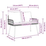 vidaXL Banc de jardin avec coussin Nature 114 x 64 x 90cm Acier