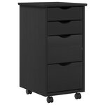 vidaXL Ensemble bureau et cabinet roulant MOSS 2 Pièces Noir