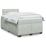 vidaXL Sommier à lattes de lit et matelas Gris clair 120x200cm Velours