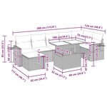 vidaXL Salon de jardin 8 Pièces avec coussins noir résine tressée