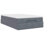vidaXL Cadre de lit ottoman et matelas gris foncé 120x200 cm velours