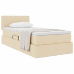 vidaXL Lit avec rangement et matelas avec matelas Crème 90 x 200 cm