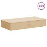 vidaXL Boîte de rangement 24 Pièces Crème 90 x 48 x 15 cm Tissu intissé