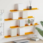 vidaXL Étagère flottante 4 Pièces Jaune moutarde 80 x 9 x 2 5 cm Acier