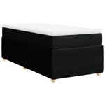 vidaXL Sommier à lattes de lit et matelas Noir 80x200 cm Tissu