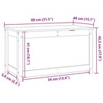 vidaXL Boîte de rangement Noir 80x40x45 5 cm Bois massif de pin