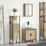 vidaXL Ensemble de mobilier de salle de bain avec étagère 3 Pièces Marron