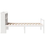 vidaXL Lit bibliothèque sans matelas blanc 90x200cm bois de pin massif
