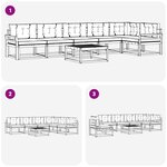 vidaXL Ensemble de canapés d'extérieur 7 pc Blanc et Beige Polyester