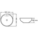 vidaXL Lavabo avec trop-plein 46 5 x 18 cm Céramique Blanc