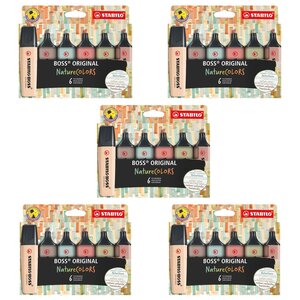 Etui carton x 6 surligneurs BOSS ORIGINAL NatureCOLORS x 5 STABILO
