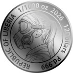 Pièce de monnaie en Palladium 12 Dollars g 0.031 (1/1000 oz) Millésime 2026 RESIDUE 1/1000 (PRÉCOMMANDE)