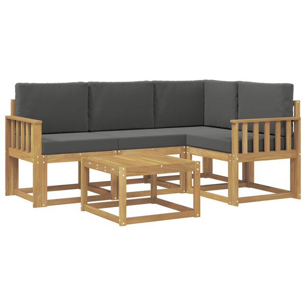 vidaXL Ensemble de canapés d'extérieur 5 Pièces Blanc et anthracite