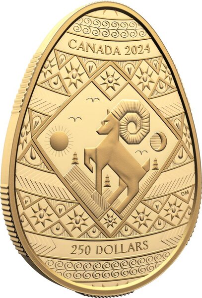 Pièce de monnaie en Or 250 Dollars g 58.5 Millésime 2024 Pysanka PYSANKA