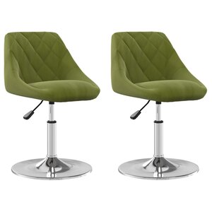 vidaXL Chaises pivotantes à manger lot de 2 vert clair velours
