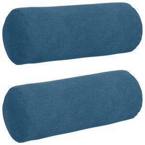 vidaXL Coussins d'accent 2 Pièces Bleu Ø 15 x 40 cm