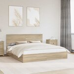 vidaXL Lit de Rangement Chêne Sonoma 180 x 200 cm Bois d'ingénierie