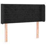 vidaXL Tête de lit avec oreilles Noir 93x16x78/88 cm Velours