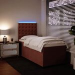 vidaXL Sommier à lattes de lit avec matelas Rose 90x190 cm Velours