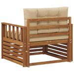 vidaXL Canapé d’extérieur Bois d'acacia massif et polyester