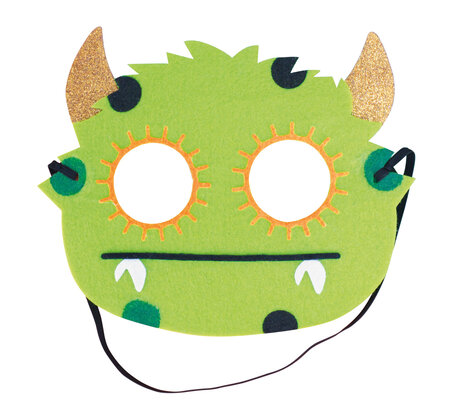 Masque enfant feutrine vert monstre 20 5 x 14 5 cm