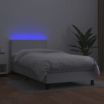 vidaXL Sommier à lattes de lit avec matelas et LED Blanc 80x200cm