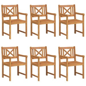 vidaXL Chaises de jardin 6 pc Naturel Bois d'Acacia Massif