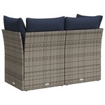 vidaXL Canapé de jardin 2 places avec coussins gris résine tressée