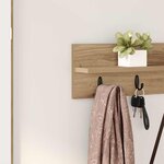 vidaXL Porte-manteau mural chêne artisanal 80 x 10.5 x 18 cm