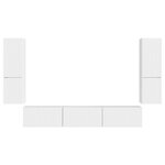 vidaXL Ensemble meuble TV 4 Pièces Blanc brillant Bois d'ingénierie