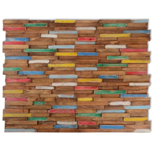 vidaXL Panneaux de revêtement mural 10 Pièces 1 03 m² Bois de teck solide