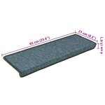 vidaXL Tapis d'escalier 15 Pièces 65x21x4 cm Vert