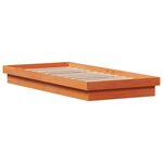vidaXL Cadre de lit à LED sans matelas 100x200 cm bois massif