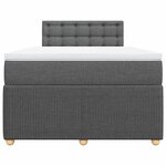 vidaXL Sommier à lattes de lit avec matelas Gris foncé 120x200cm Tissu