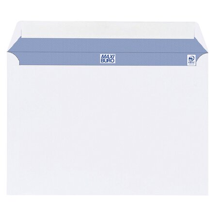 Boîte de 500 enveloppes blanches 162 x 229 mm format c5 avec bande protectrice  sans fenêtre - maxiburo